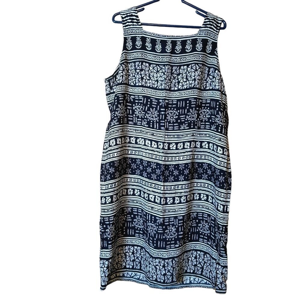 STUDIO I Women’s Size 18 Sleeveless Geometric Print Lightweight Dress Vintage